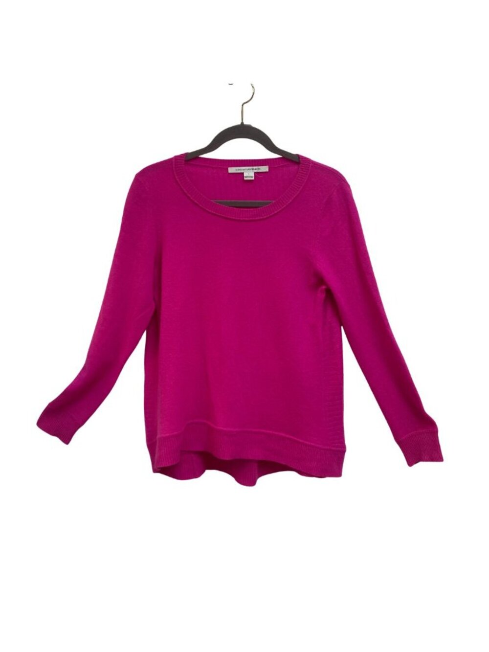 Diane Von Furstenberg 100% Cashmere Hot Pink Long Sleeved Sweater Size Large